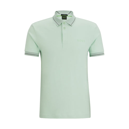 Load image into Gallery viewer, BOSS INTERLOCK-COTTON SLIM-FIT POLO SHIRT WITH MESH LOGO - Yooto
