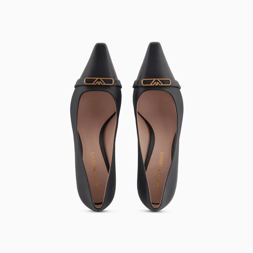 Load image into Gallery viewer, EMPORIO ARMANI Nappa-leather court shoes with eagle plate
