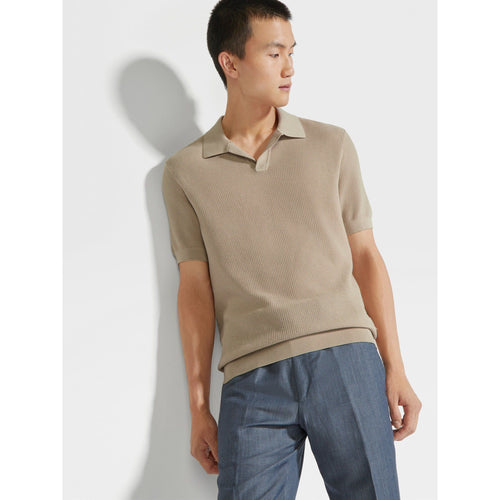 Load image into Gallery viewer, ZEGNA LIGHT BEIGE PREMIUM COTTON POLO SHIRT
