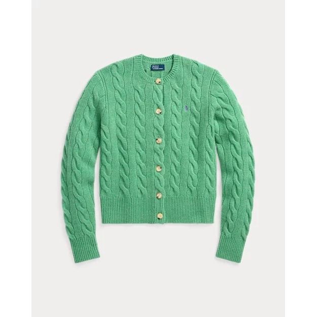 RALPH LAUREN Cable-Knit Wool-Cashmere Cardigan