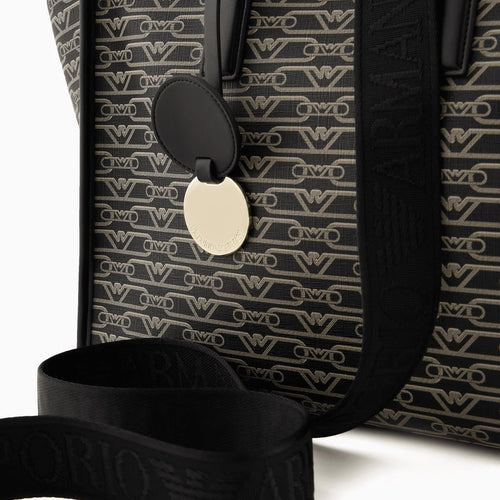 Load image into Gallery viewer, EMPORIO ARMANI Medium shopper bag with all-over monogram print
