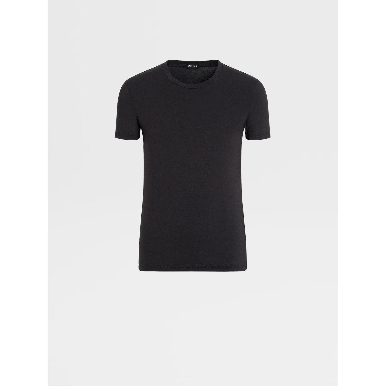 ZEGNA BLACK STRETCH COTTON T-SHIRT