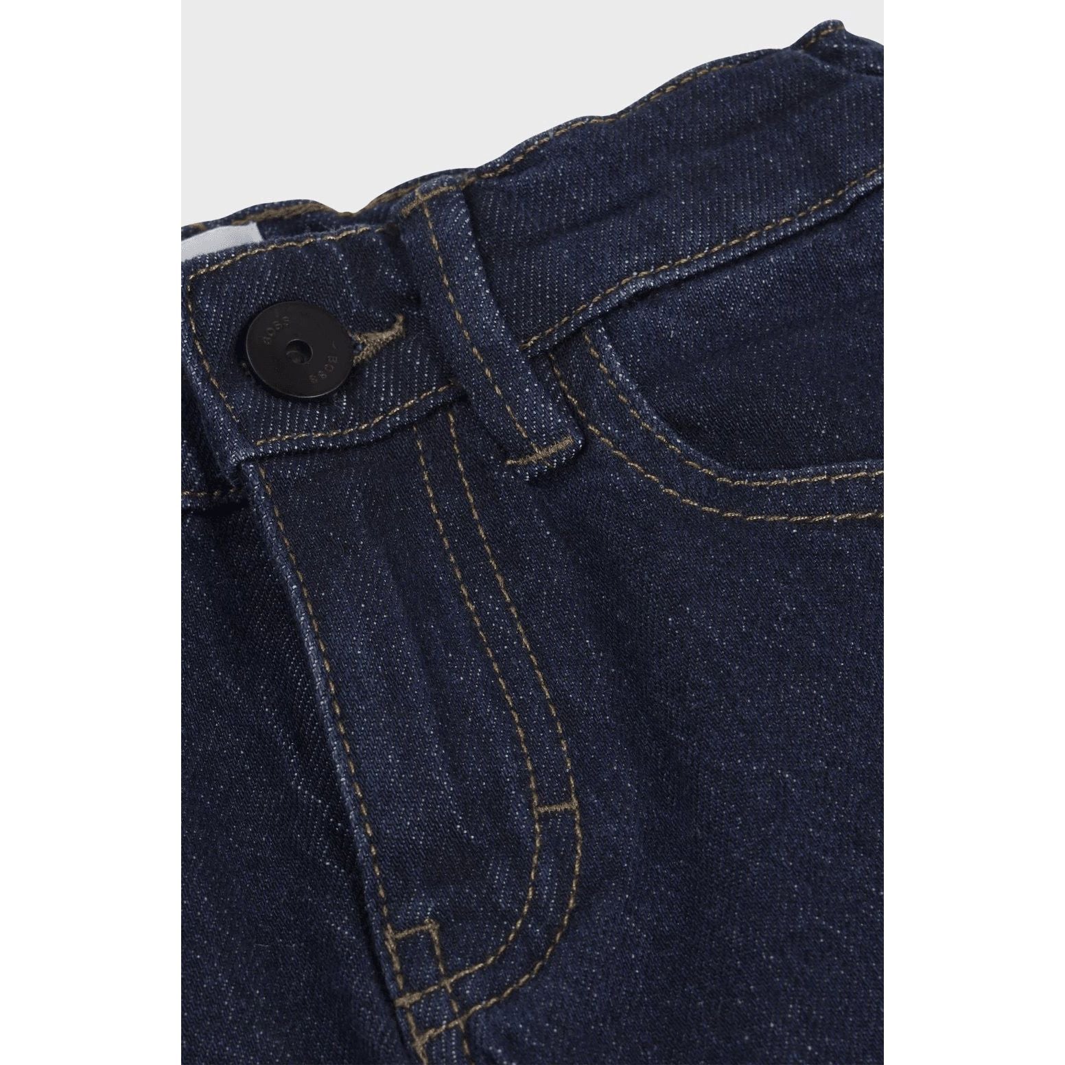 BOSS KIDS' SLIM-FIT JEANS WITH DOUBLE B MONOGRAM RIVET