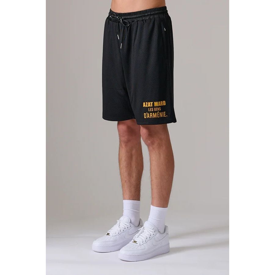 AZAT MARD LES GENS NAVY/GREEN MESH SHORTS - Yooto