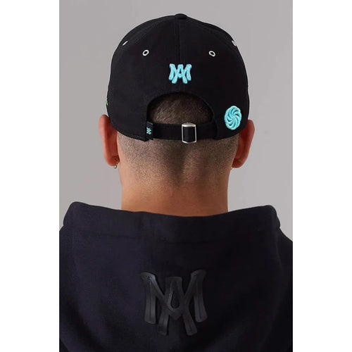 Load image into Gallery viewer, AZAT MARD AZAT MARD BLACK WITH TURQUOISE IMPACT TRUCKER CAP
