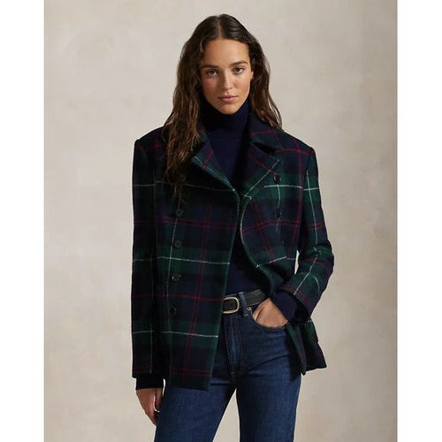 Load image into Gallery viewer, RALPH LAUREN Plaid Tweed Double-Breasted Jacket
