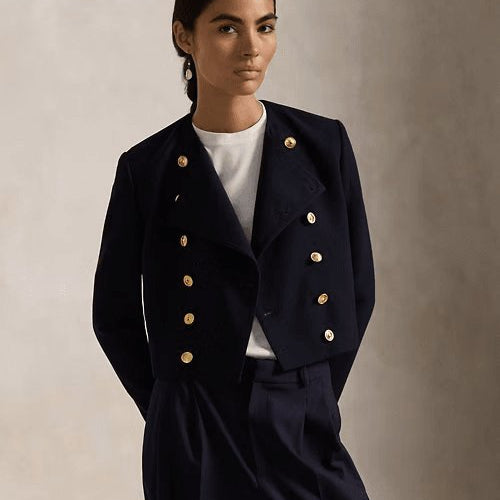 Load image into Gallery viewer, RALPH LAUREN Wool Crepe Cropped Jacket
