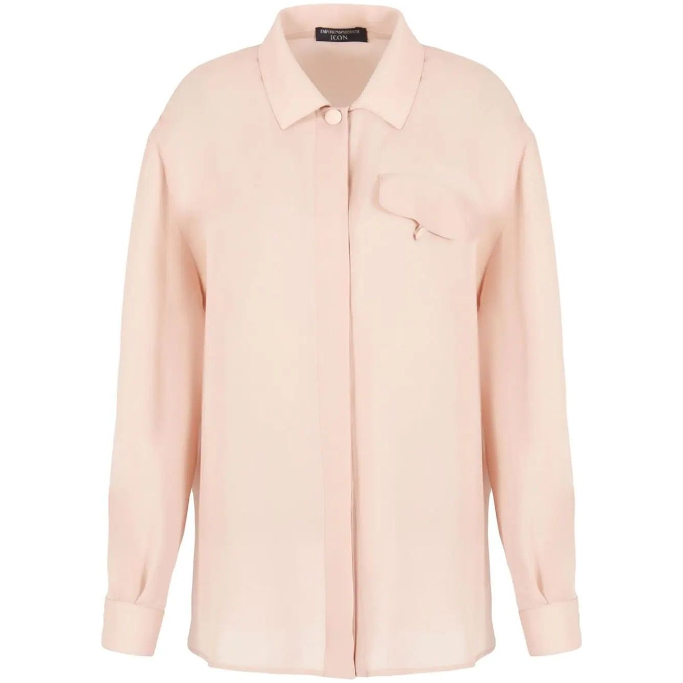 EMPORIO ARMANI buttoned-pocket silk shirt