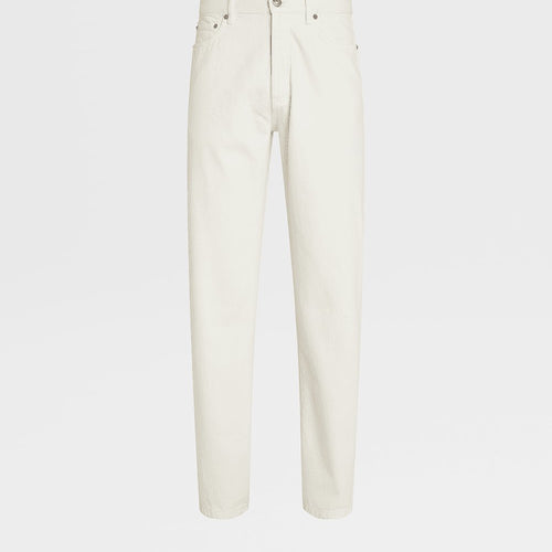 Load image into Gallery viewer, ZEGNA WHITE STONE-WASHED COTTON ROCCIA JEANS
