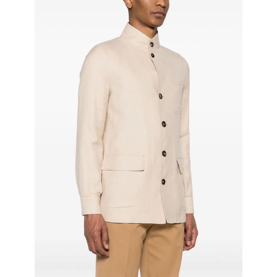 ZEGNA LINEN AND WOOL CHORE JACKET