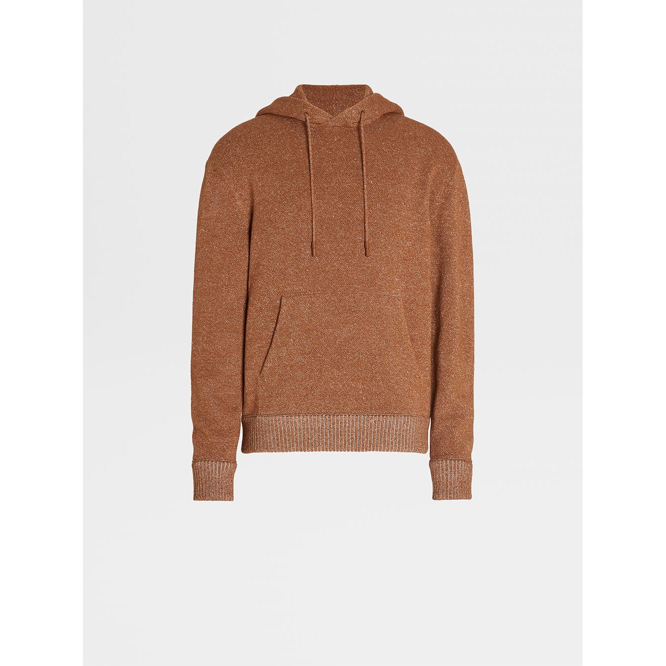 ZEGNA CASHMERE, LINEN AND COTTON HOODIE