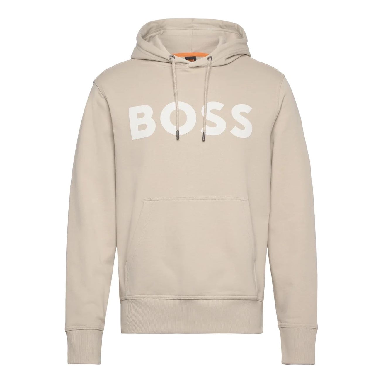 BOSS COTTON-TERRY RELAXED-FIT HOODIE WITH CONTRAST LOGO