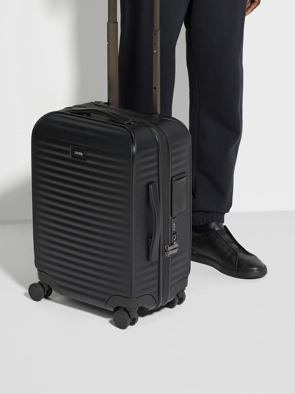 ZEGNA BLACK POLYCARBONATE TROLLEY