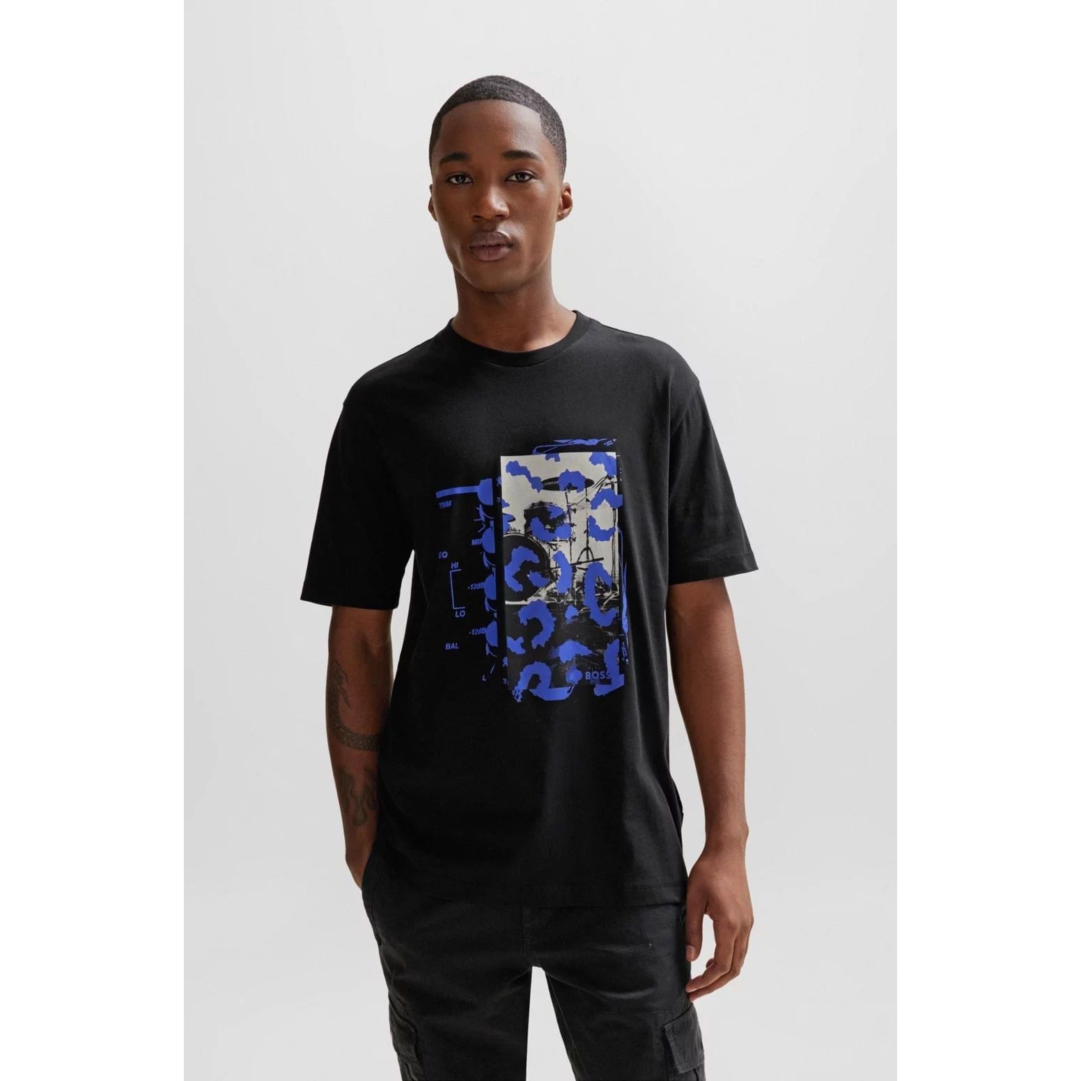 BOSS COTTON-JERSEY T-SHIRT WITH MUSIC-INSPIRED PRINT - Yooto