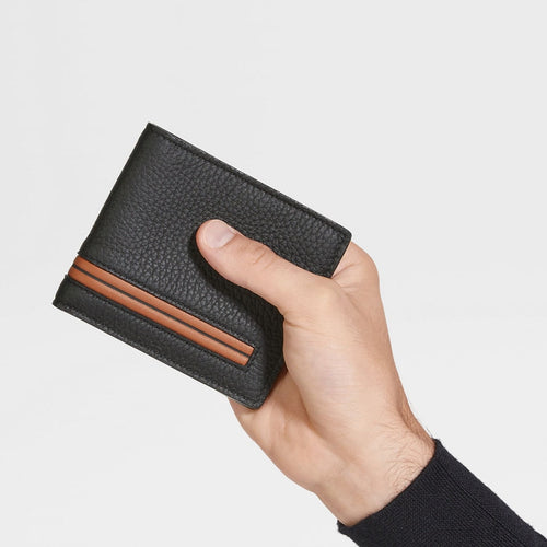 Load image into Gallery viewer, ZEGNA BLACK DEERSKIN BILLFOLD WALLET
