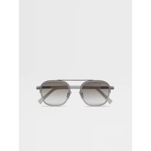 Load image into Gallery viewer, ZEGNA GREY ORIZZONTE I ACETATE AND METAL SUNGLASSES
