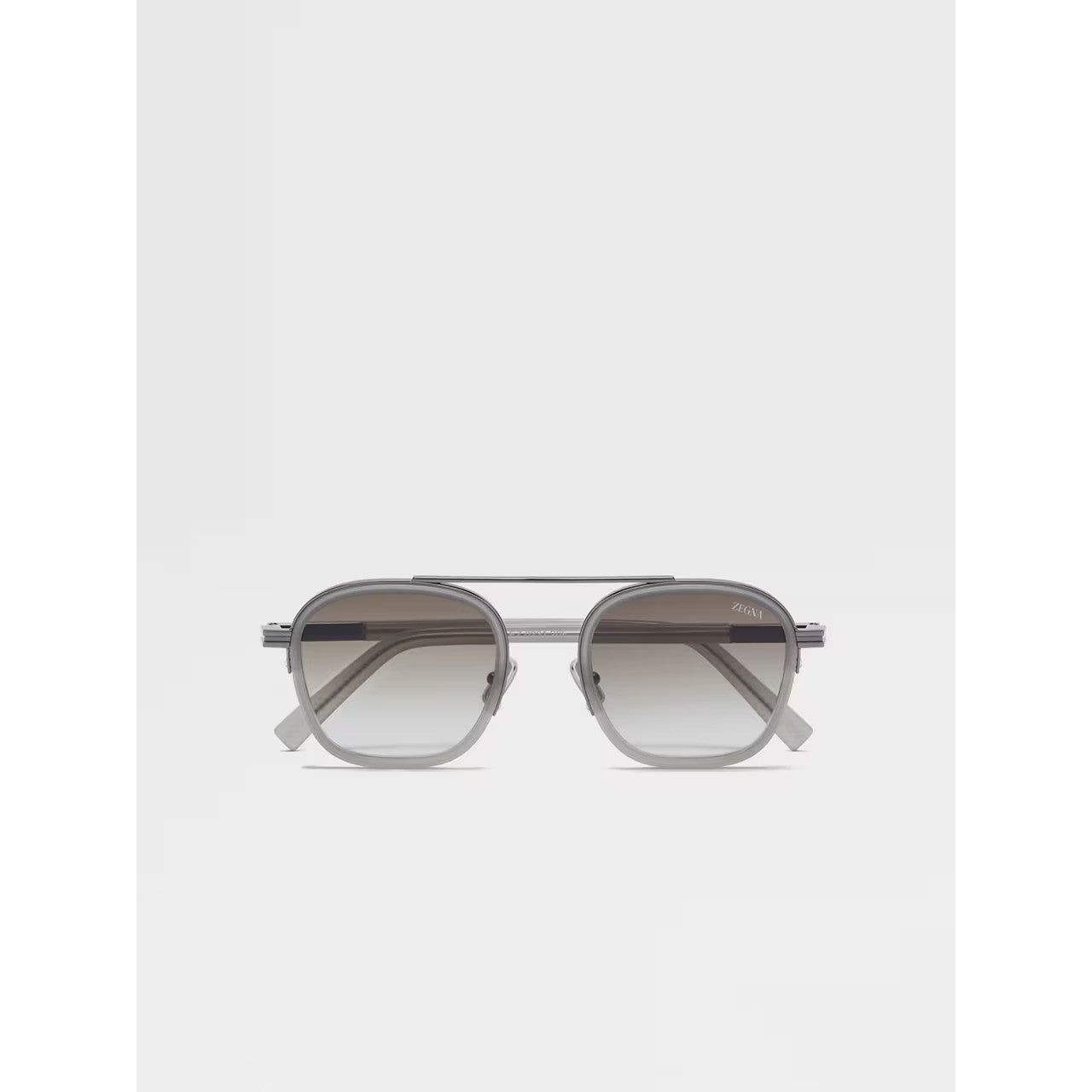 ZEGNA GREY ORIZZONTE I ACETATE AND METAL SUNGLASSES