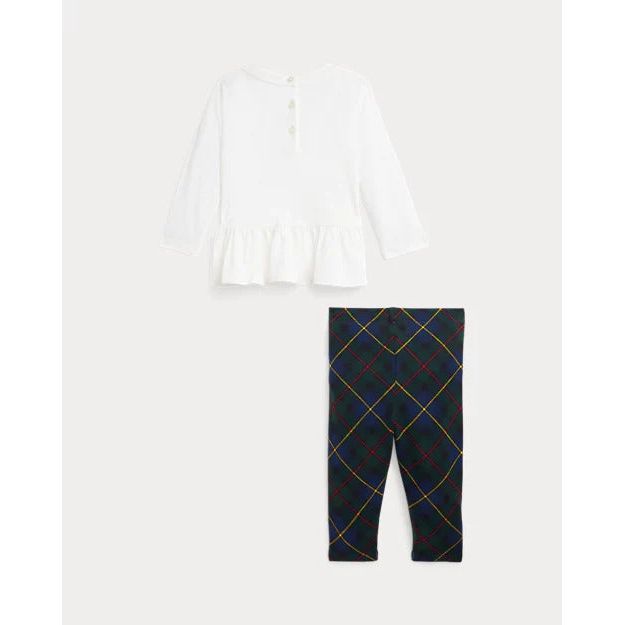 RALPH LAUREN Dog-Print Jersey Tee & Legging Set