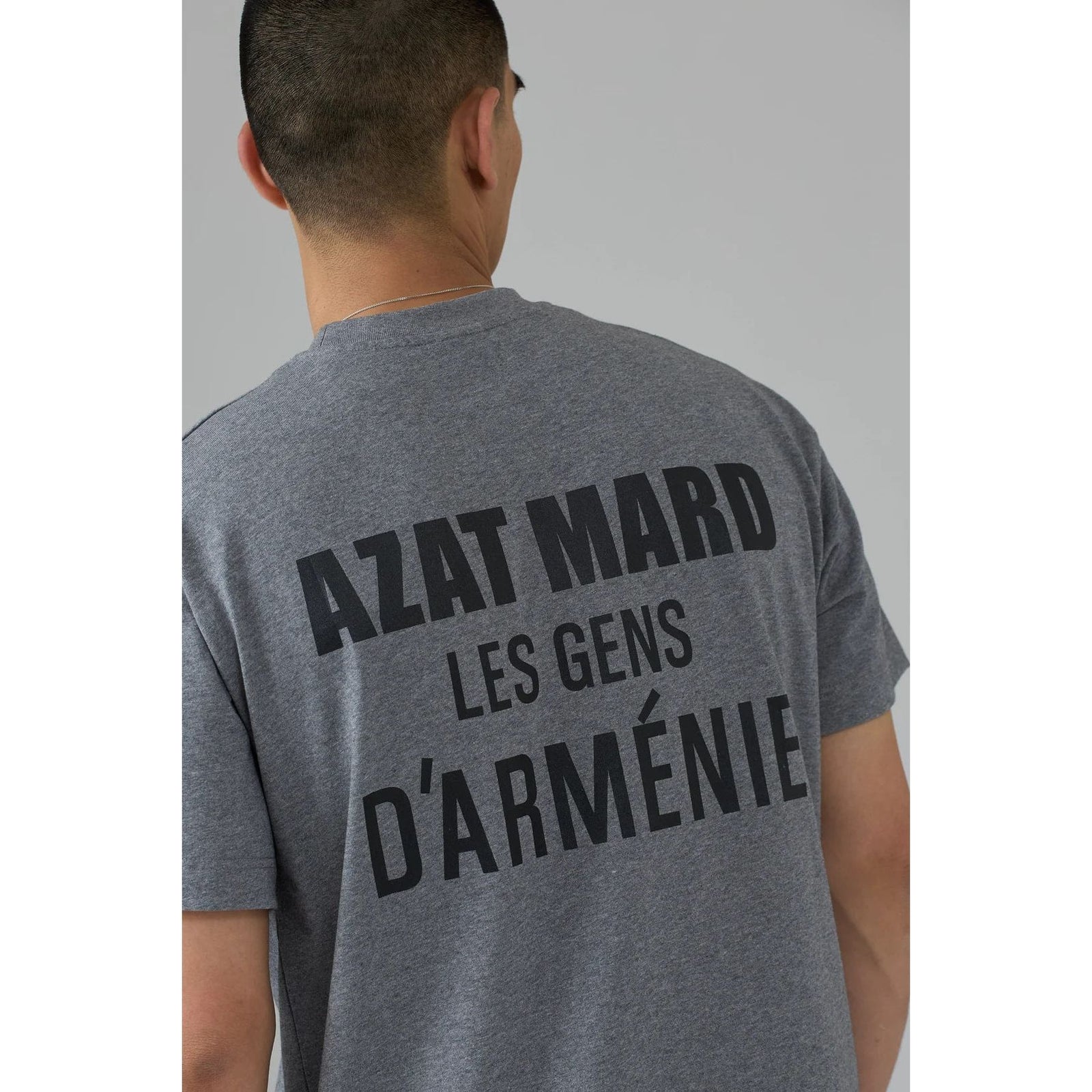 AZAT MARD LES GENS GREY MARL/BLACK T-SHIRT