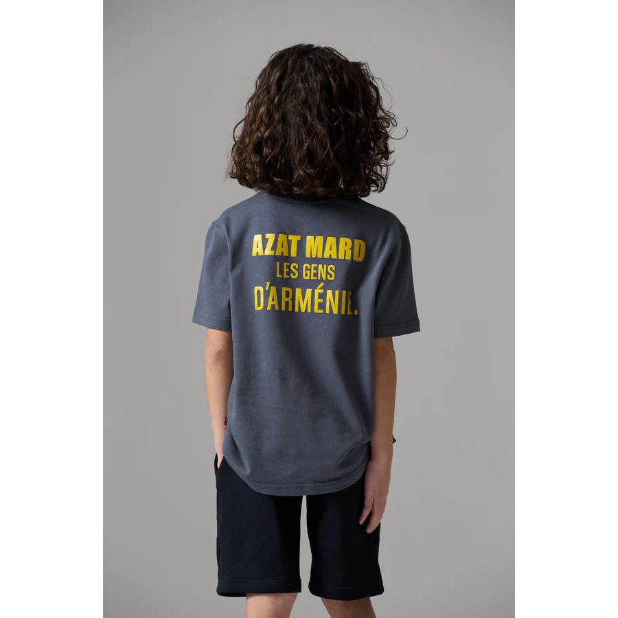 AZAT MARD LES GENS CHARCOAL/YELLOW KIDS T-SHIRT - Yooto