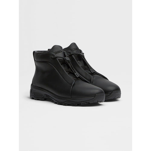 Load image into Gallery viewer, ZEGNA BLACK LEATHER TRIPLE STITCH™ VETTA SNEAKERS
