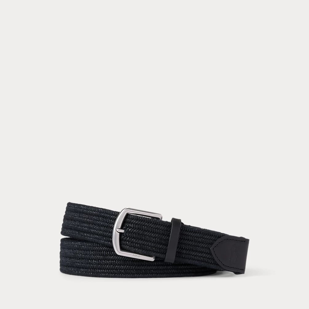 RALPH LAUREN Leather-Trim Braided Belt