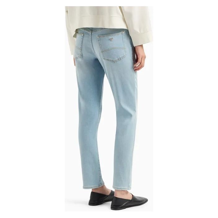 EMPORIO ARMANI J36 MID-RISE, STRAIGHT-LEG, WORN-EFFECT DENIM JEANS