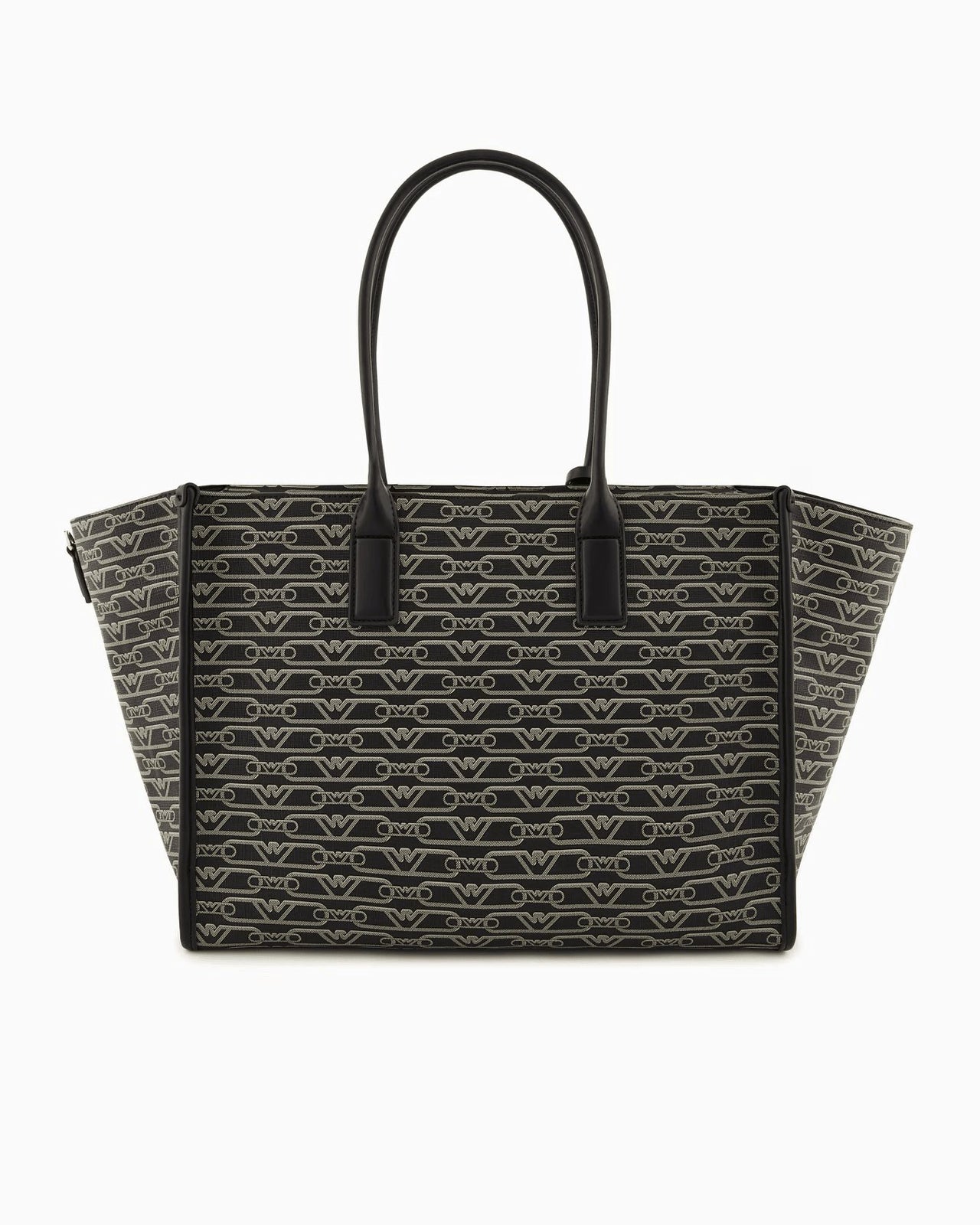 EMPORIO ARMANI Medium shopper bag with all-over monogram print