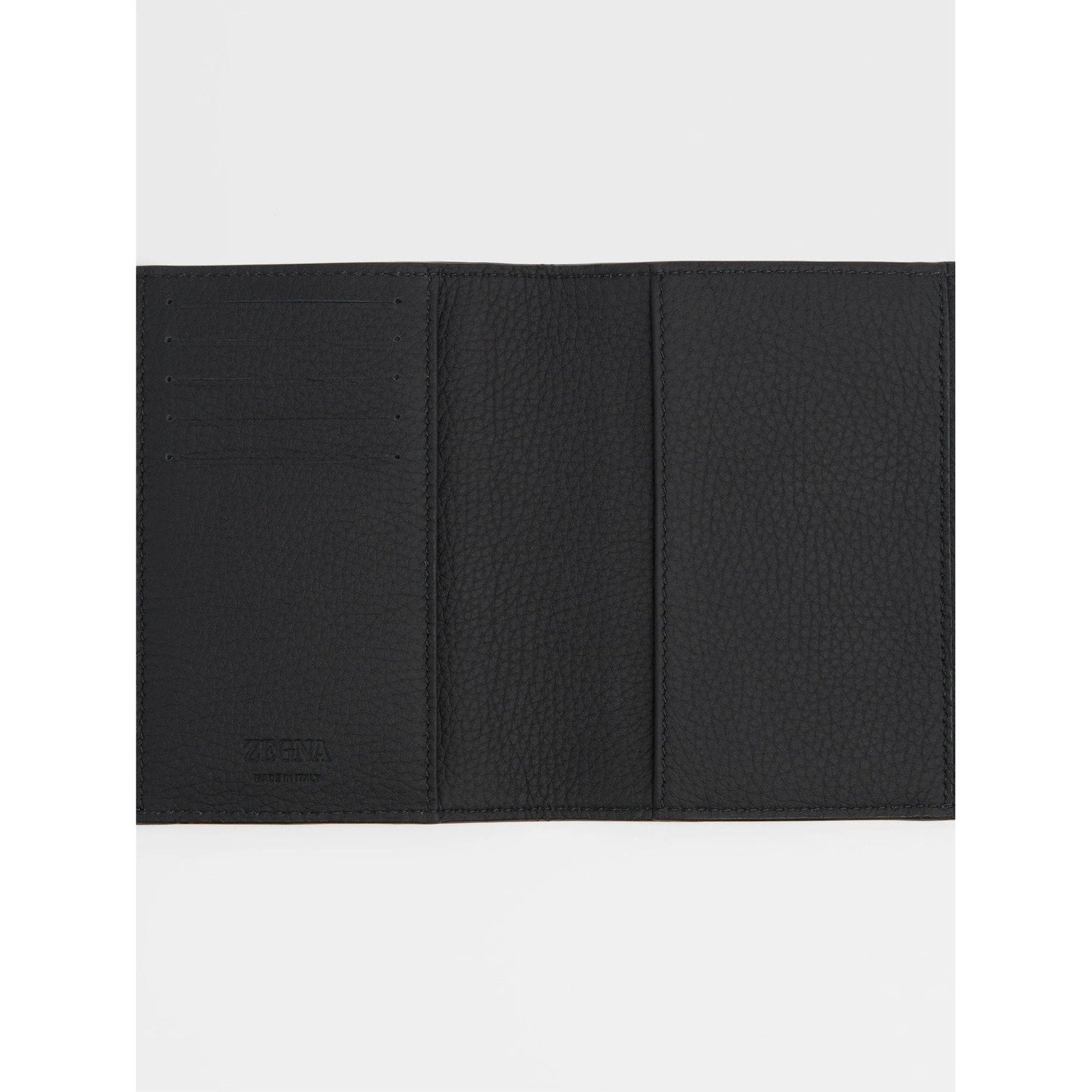 ZEGNA Black Deerskin Passport Case