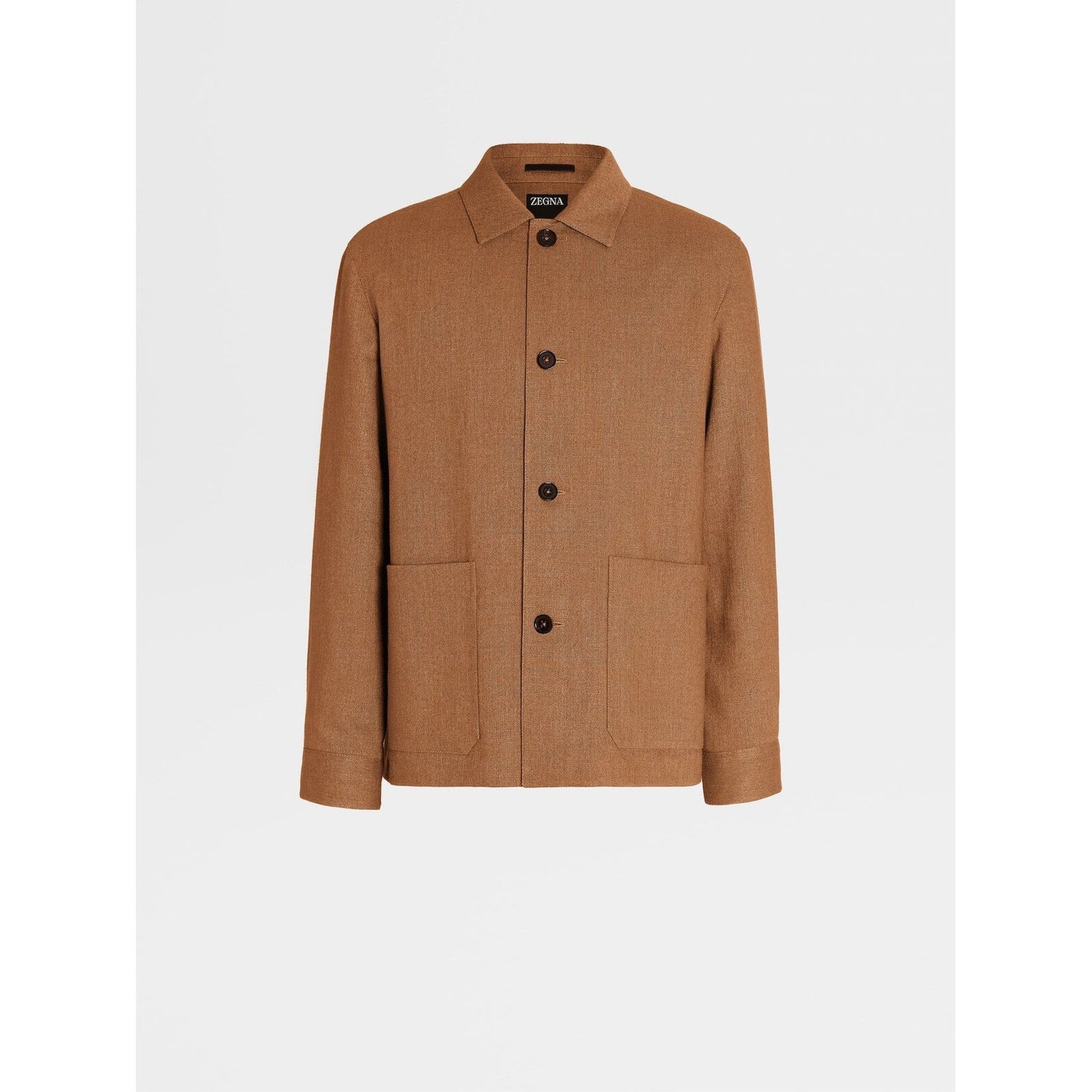 ZEGNA Vicuna Color Linen and Silk Blend Chore Jacket