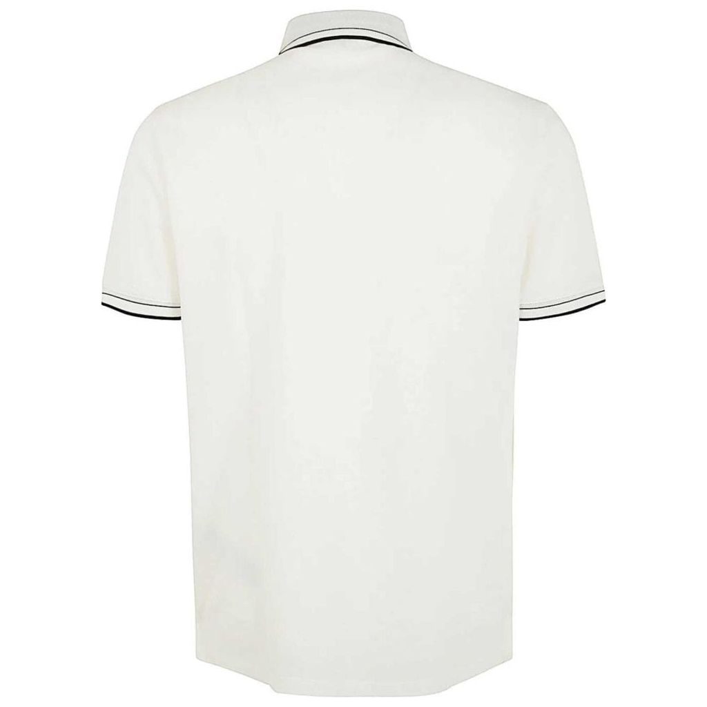 EMPORIO ARMANI MERCERISED PIQUÉ POLO SHIRT WITH MONOCHROMATIC MICRO-EAGLE EMBROIDERY