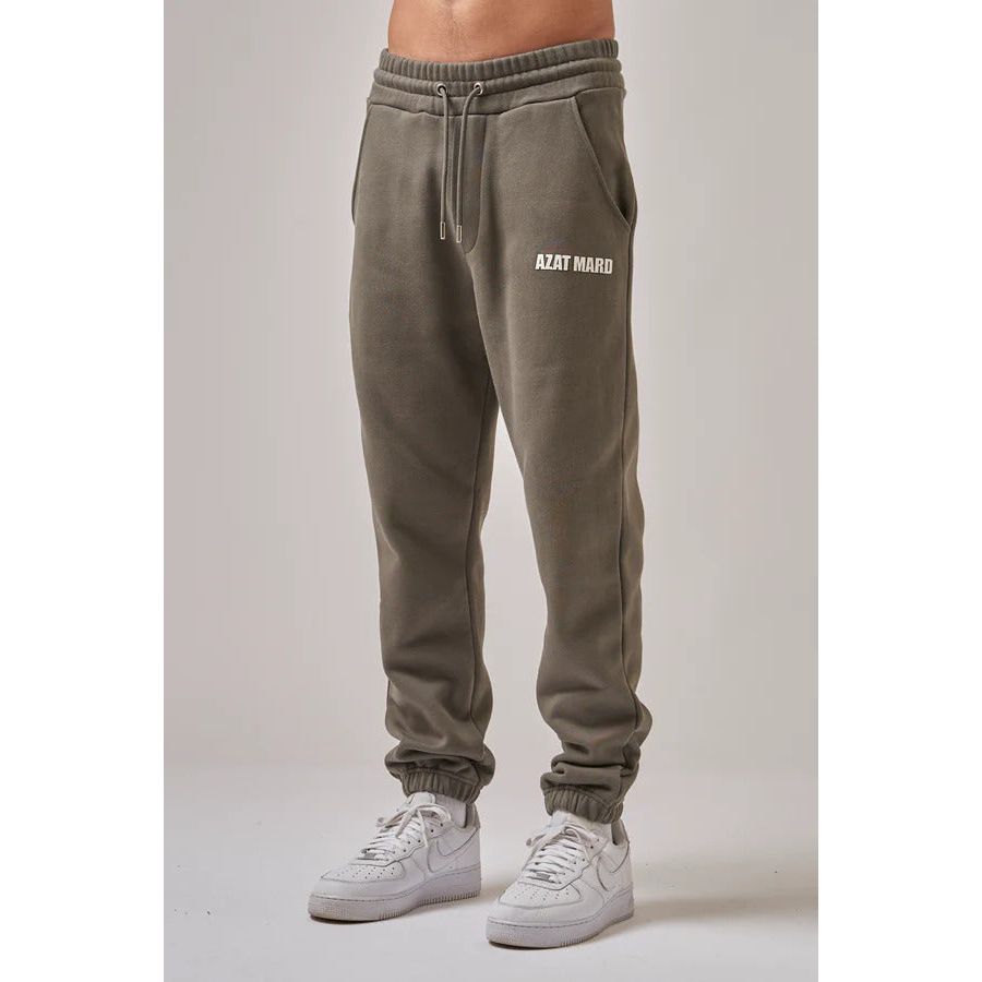 AZAT MARD KHAKI/WHITE LOGO JOGGERS - Yooto