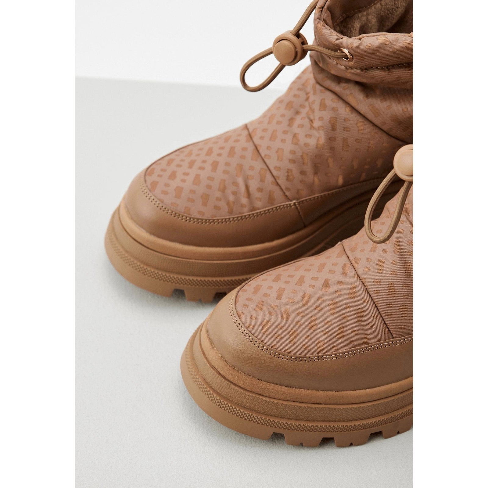 BOSS MONOGRAM-PATTERN SLIM-FIT BOOTS WITH LEATHER TRIMS