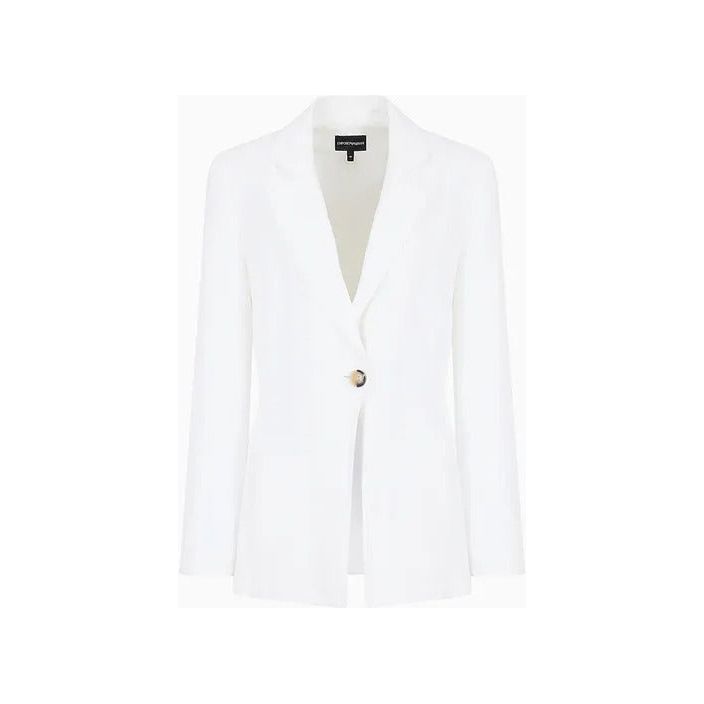 EMPORIO ARMANI LINEN-BLEND SHANTUNG BLAZER WITH RIBBON TIES - Yooto