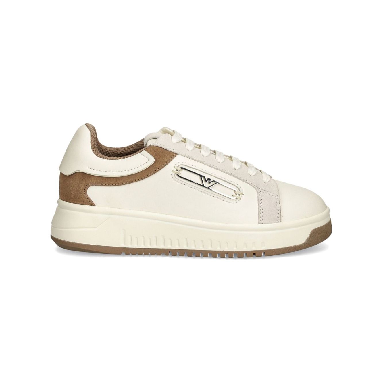 EMPORIO ARMANI logo-plaque leather sneakers