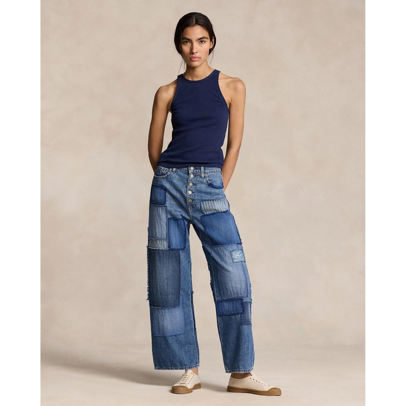 POLO RALPH LAUREN HIGH-RISE WIDE-LEG CROP JEAN