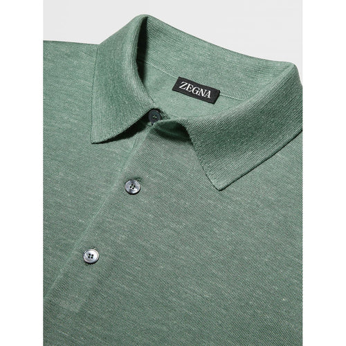 Load image into Gallery viewer, ZEGNA MÉLANGE SILK CASHMERE AND LINEN POLO SHIRT
