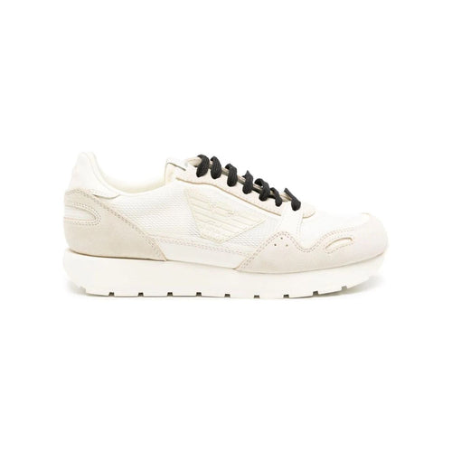 Load image into Gallery viewer, EMPORIO ARMANI logo-appliqué suede sneakers
