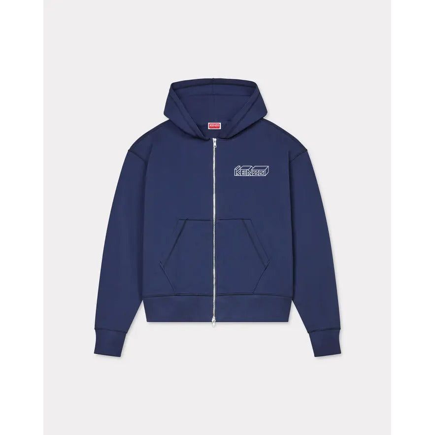 KENZO KUBE EMBROIDERED ZIPPED HOODIE