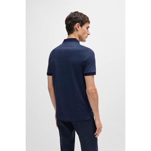 Load image into Gallery viewer, BOSS MERCERIZED-COTTON POLO SHIRT WITH TWO-TONE MONOGRAM PRINT
