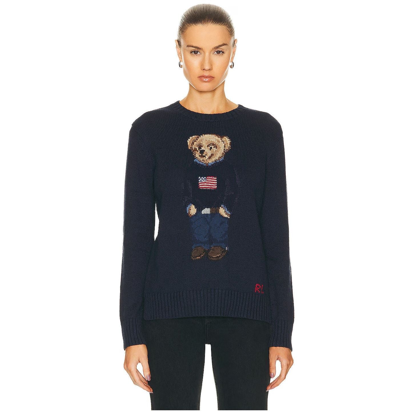 RALPH LAUREN Bear Long Sleeve Pullover Sweater