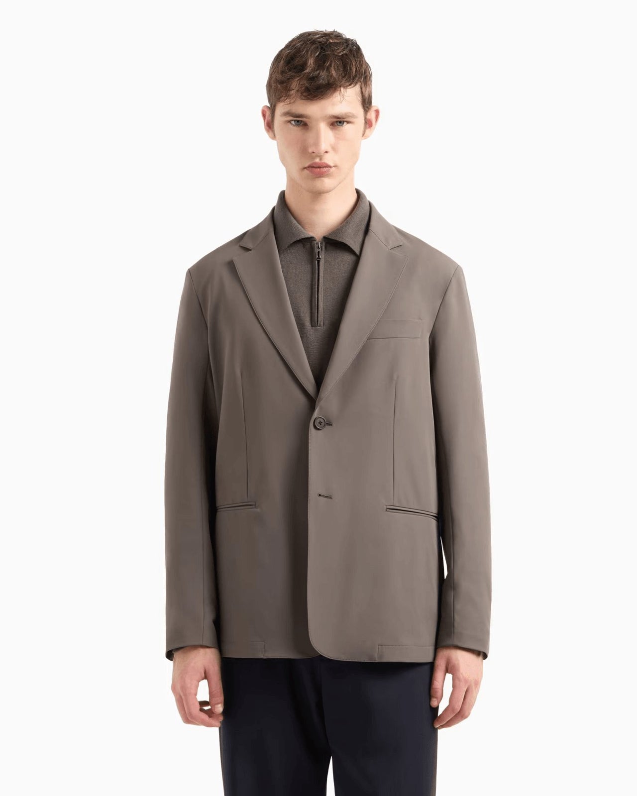 EMPORIO ARMANI Travel Essentials stretch-nylon single-breasted blazer