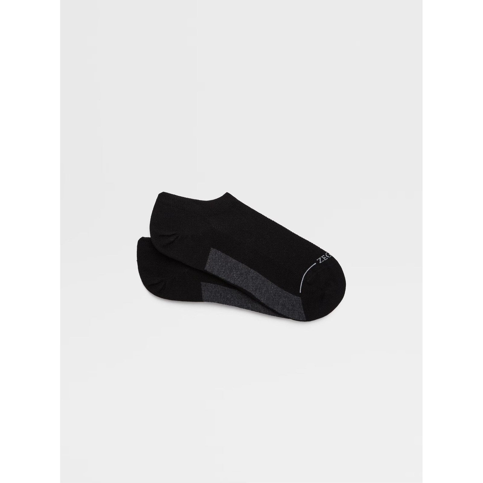 ZEGNA BLACK STRETCH LYOCELL BLEND SOCKS