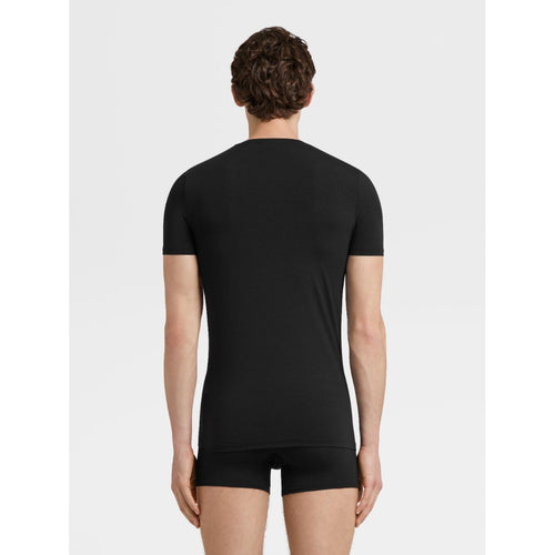 Load image into Gallery viewer, ZEGNA Black Micromodal Crewneck T-Shirt
