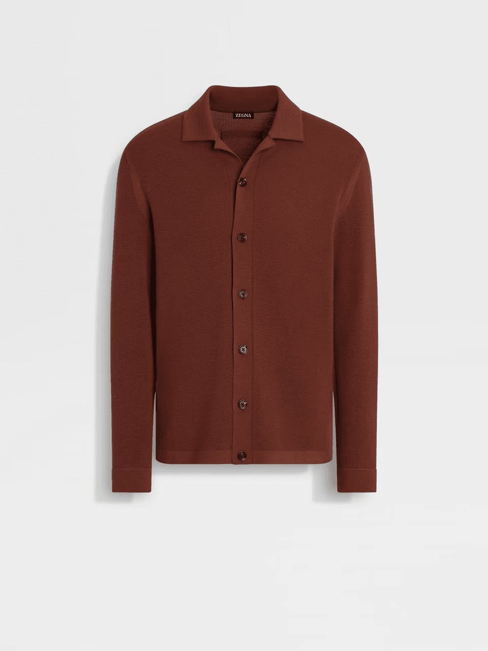 ZEGNA BRICK RED WOOL SHIRT