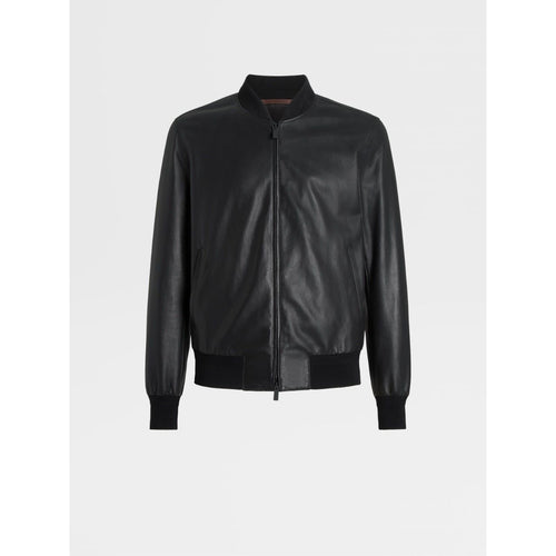 Load image into Gallery viewer, Lambskin Nappa Zip Up Short Jacket
