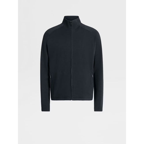 Load image into Gallery viewer, ZEGNA NAVY BLUE TECHMERINO™ WOOL FULL ZIP SWEATSHIRT
