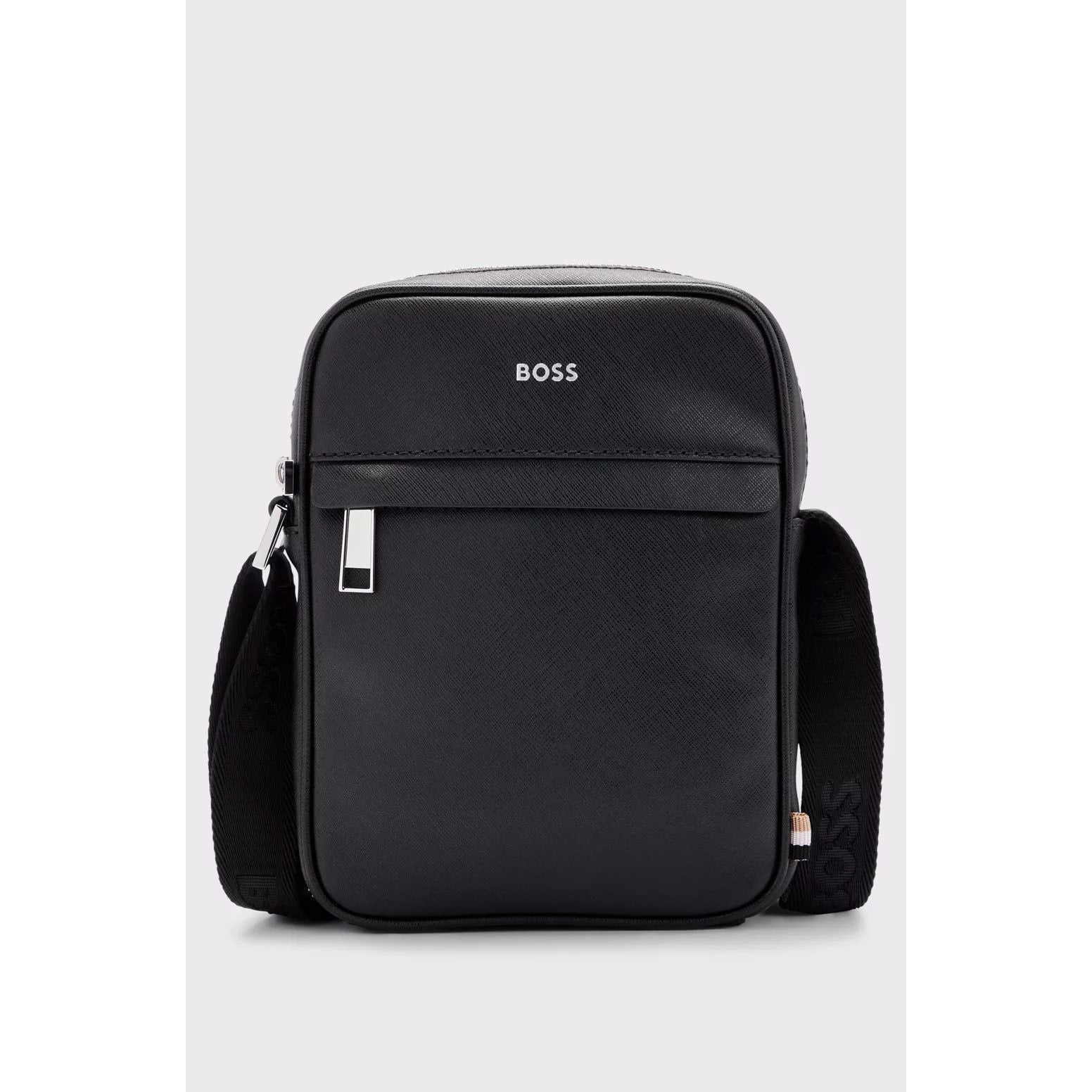 BOSS REPORTER BAG WITH SIGNATURE STRIPE AND LOGO DETAIL