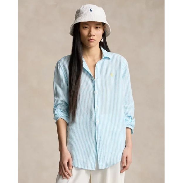 POLO RALPH LAUREN  RELAXED FIT STRIPED LINEN SHIRT - Yooto