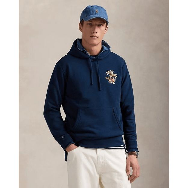 RALPH LAUREN Embroidered Loopback Fleece Hoodie